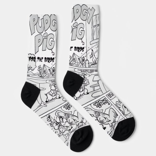 Calcetines "PUDGY Pig" Funny Strip Socks (Derecha)