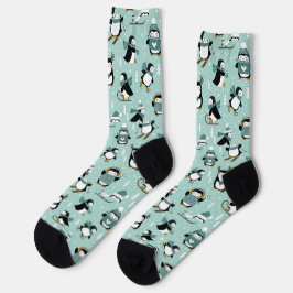 Calcetines Pueblo Invernal del Pingüino Adorable