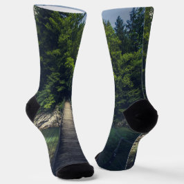 Calcetines Puente suspensivo simple sobre el río Idrijca, Slo