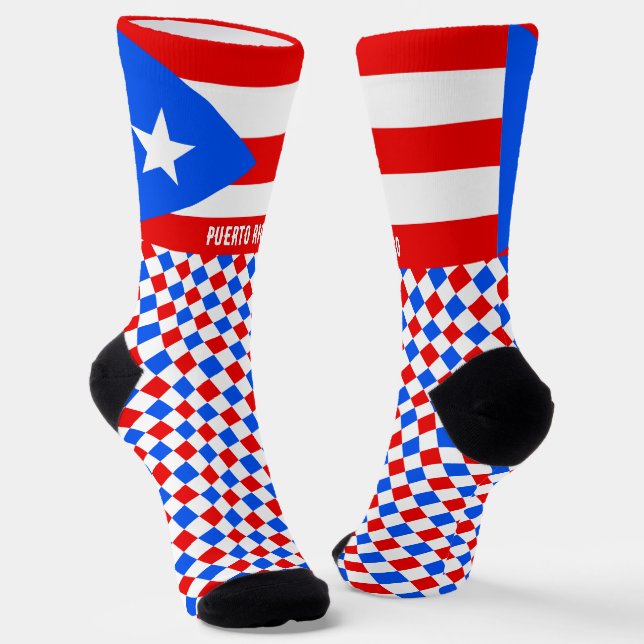 Calcetines Puerto Rico Socks, moda de bandera / deportes (Angular)