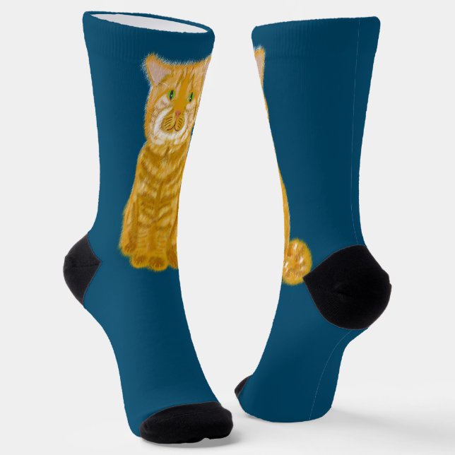 Calcetines Punkin Naranja Tabby Gatos (Angular)