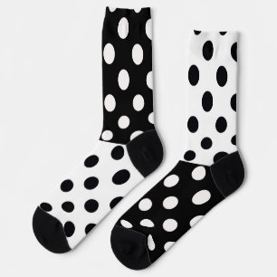 Calcetines Punto de Polka Inverso de la mitad de color blanco