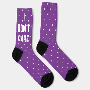 Calcetines Punto de polka morado "No me importa" zopenco grac