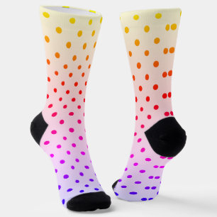 Calcetines Punto de polka negra rosa