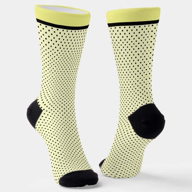Calcetines Punto de polka negra rosa (Angular)