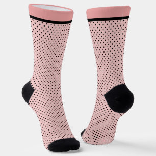 Calcetines Punto de polka negra rosa