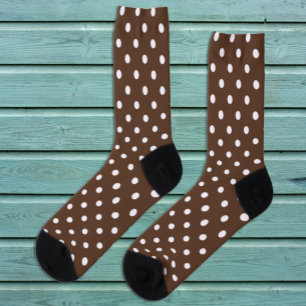 Calcetines Punto Polka Marrón