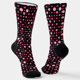 Calcetines Punto Polka Moderno 01.BG Negro Rosa