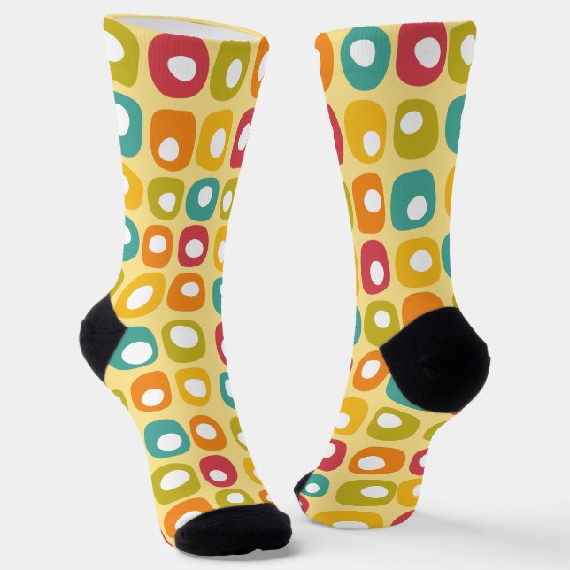 Calcetines Puntos de color retro (Angular)