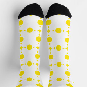 Calcetines Puntos de Polka Amarillo, Patrón De Punto De Polka