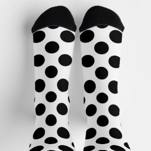 Calcetines Puntos de polka, patrón de puntos de polka, negro