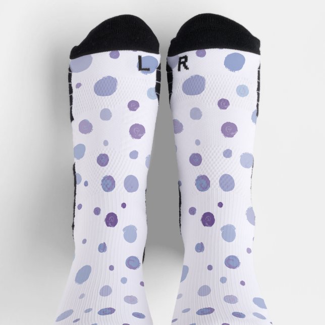 Calcetines puntos de polka pintados a mano (Arriba)