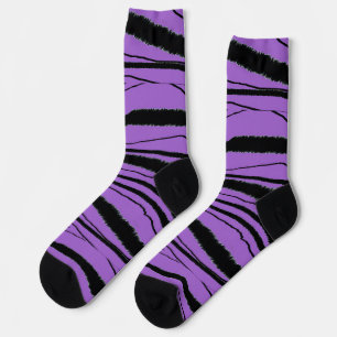 Calcetines Purple + Black Animal Print Premium Crew Socks