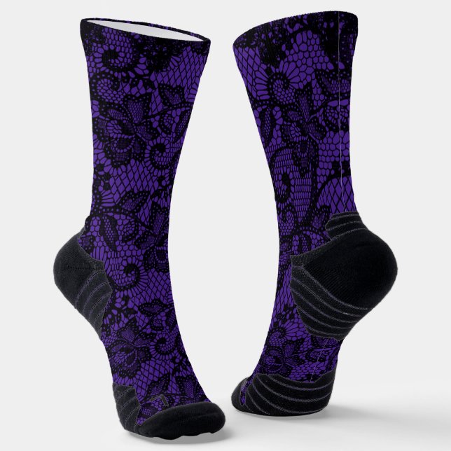 Calcetines Purple Y Black Faux Lace (Angular)