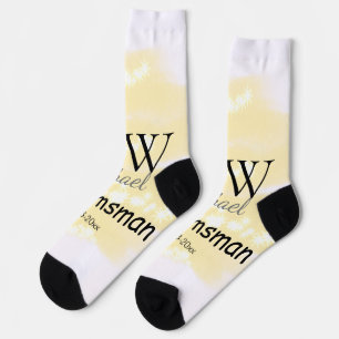 Calcetines Purpurina amarillo añade tu nombre groomsmens rega