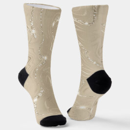 Calcetines Purpurina beige de fondo de Champagne de lujo