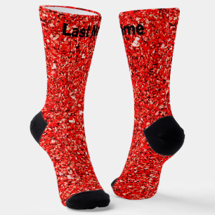 Calcetines Purpurina blanco negro rojo personalizado