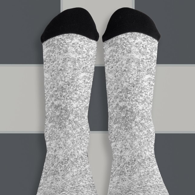 Calcetines Purpurina Gris Gris Gris Lujo Sparkly Light (Light Silver Grey Glitter Socks)