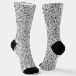 Calcetines Purpurina gris plateado brillante blanco negro