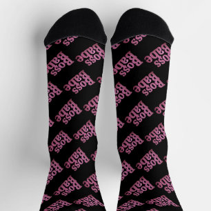 Calcetines Purpurina Rosa Boss Babe