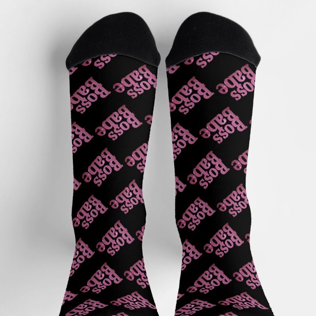 Calcetines Purpurina Rosa Boss Babe (Arriba)