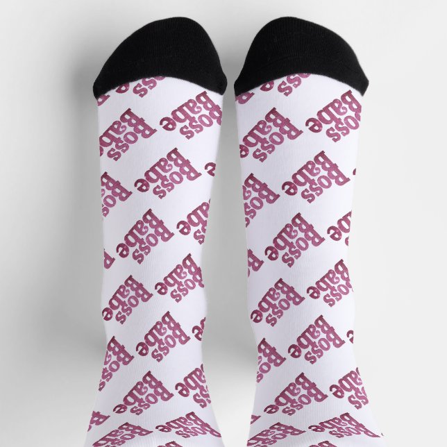 Calcetines Purpurina Rosa Boss Babe (Arriba)