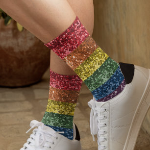 Calcetines Purpurina Sparkle Sequin Look Fun Arcoiris