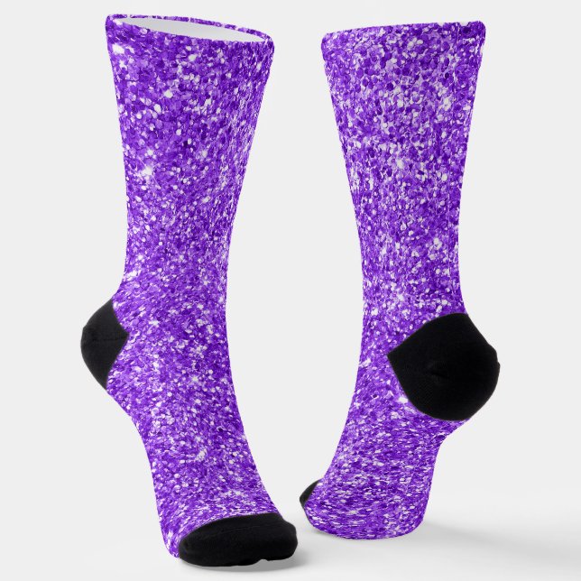 Calcetines Purpurina violeta azul de lujo morado (Angular)