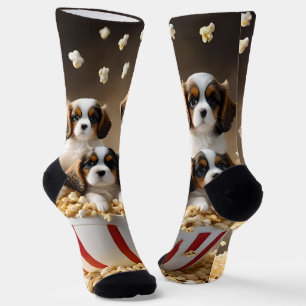 Calcetines Quads Cavalier Puppies Españoles En El Cachorro,