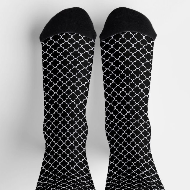 Calcetines Quatrefoil negro (Arriba)