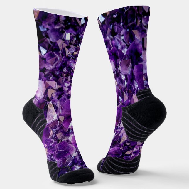 Calcetines que rocían gemas de Geode morado contra (Angular)