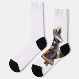 Calcetines Raccoon Drinking Iced Coffee