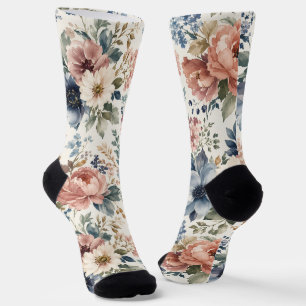 Calcetines Racimos de acuarela pintados a mano de alta gama