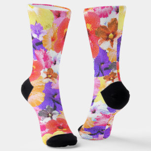 Calcetines "Radiancia en Bloom: Hibiscus en vidrio manchado