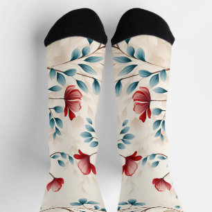 Calcetines Rama floral botánica elegante