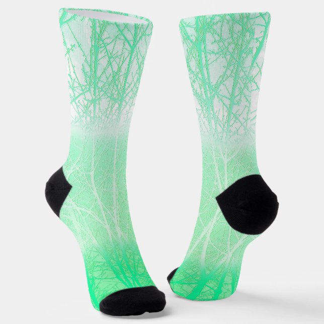 Calcetines Ramas Verdes Menta Niebla Helada (Angular)