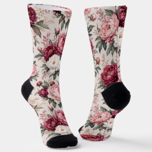 Calcetines Ramilletes de peonía premium sofisticados