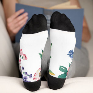 Calcetines Ramo Floral Acuarela – Peonía Romántica y Salvaje
