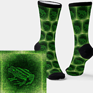 Calcetines Rana abstracta en verde