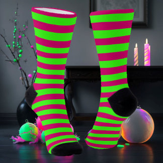 Calcetines Rayado rosa y verde