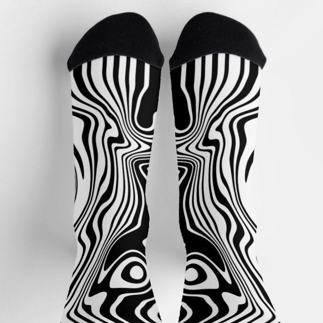 Calcetines rayados en blanco y negro - Elegir colo (Arriba)