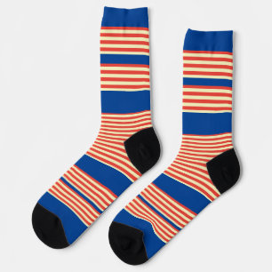 Calcetines Rayas azules naranjas