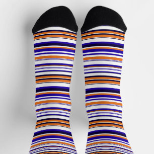 Calcetines Rayas azules naranjas lindas