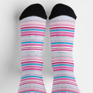 Calcetines Rayas azules rosadas lindas