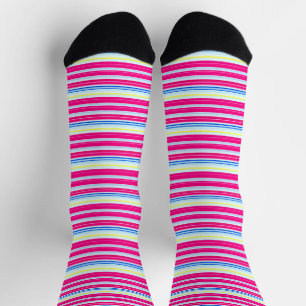 Calcetines Rayas azules rosadas lindas