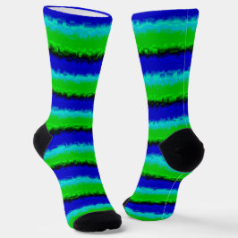 Calcetines Rayas Azules Verdes de Vidrio Roto