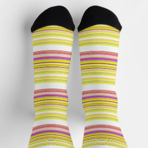 Calcetines Rayas blancas amarillas lindas
