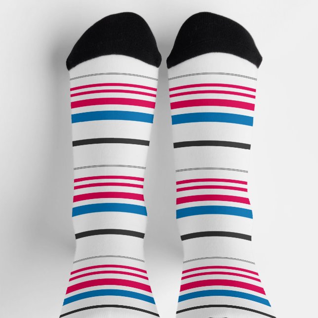 Calcetines Rayas blancas azules cortas (Arriba)