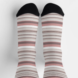 Calcetines Rayas blancas marrones lindas
