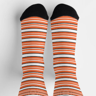 Calcetines Rayas blancas naranjas lindas